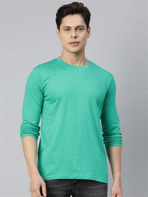 Buy Recast Men Green Solid Pure Cotton Round Neck T Shirt S Online At Best Prices In India