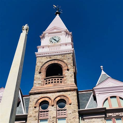 Clock Tower Of Gloucester County Courthouse In Woodbury New Jersey