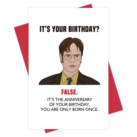 Buy Funny Birthday Card Dwight Schrute Birthday Card The Office