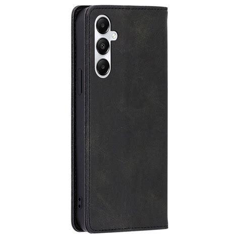 Preklopna Maska Leather Calf Texture Black Za Samsung Galaxy A S