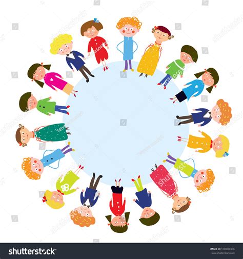 Kids Circle Funny Cartoon Stock Vector 138887306 Shutterstock