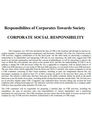 30 Corporate Social Responsibility Examples In Pdf Examples