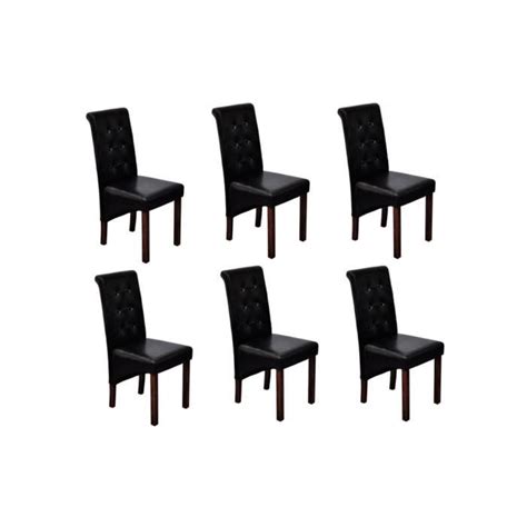 Vidaxl Chaises De Salle Manger Pcs Noir Similicuir Cdiscount Maison