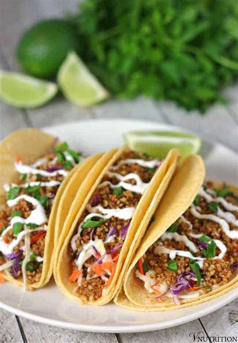 Walnut Meat Tacos With Lime Cashew Cream Meatless Vegan Tacos