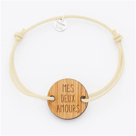 Bracelet Personnalis M Daille Grav E Bois Ronde Mm Achat Vente