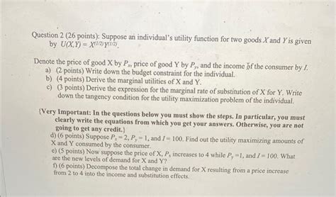 Solved Question Points Suppose An Individual S Chegg