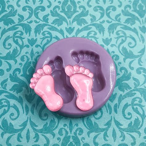 Silicone Molds Baby Fondant Feet Molds Feet Baby Shower Molds Etsy