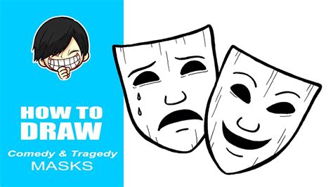 How To Draw Comedy And Tragedy Masks Youtube