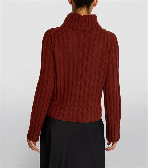 ME EM Brown Wool Cashmere Detachable Rollneck Sweater Harrods UK