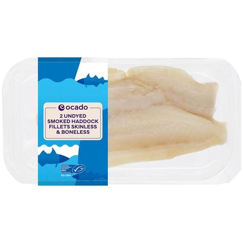 Ocado Undyed Smoked Haddock Fillets Skinless And Boneless Ocado