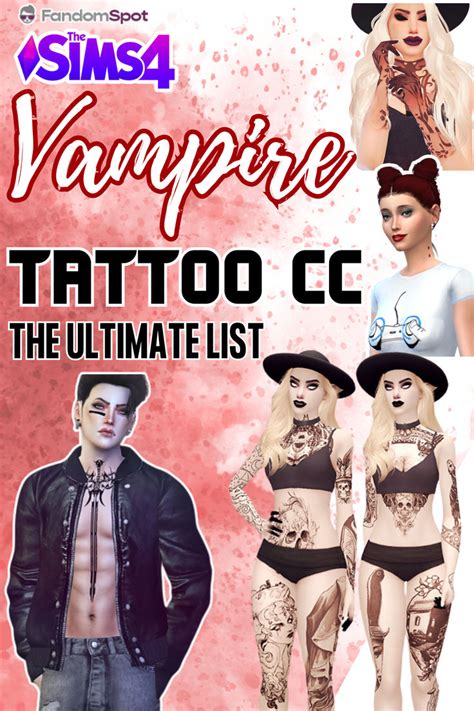 Sims Vampire Tattoo Cc List In Sims Sims Sims Cc Packs