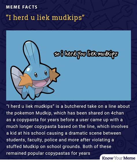 I Herd U Liek Mudkips Know Your Meme