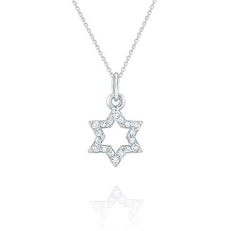 Diamond Star Of David Pendant Set In 14 Kt Gold