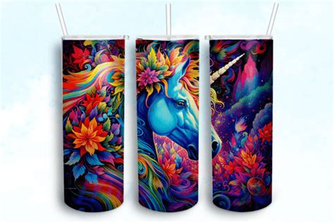 Unicorn Magic Colors Oz Skinny Tumbler Graphic By Mastenic Creative