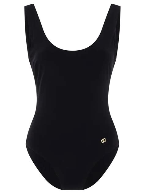 Dolce And Gabbana Swimsuit With Logo Black Editorialist