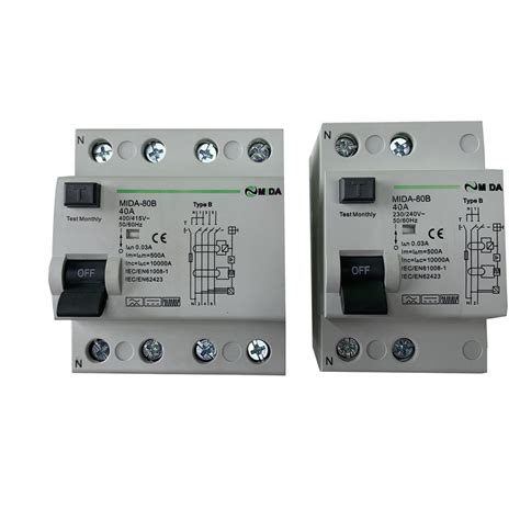 Pole Rccb Residual Current Circuit Breaker A Phase Shanghai Mida