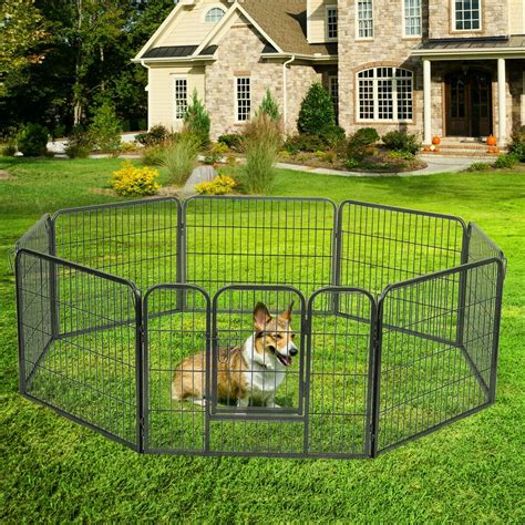 Topcobe Playpen for Pet Dog Puppy Cat, 8 Panel Heavy Duty large Dog ...