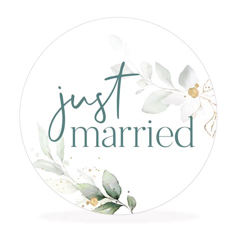 White Ivory Aufkleber Sticker Just Married Hochzeitsaufkleber