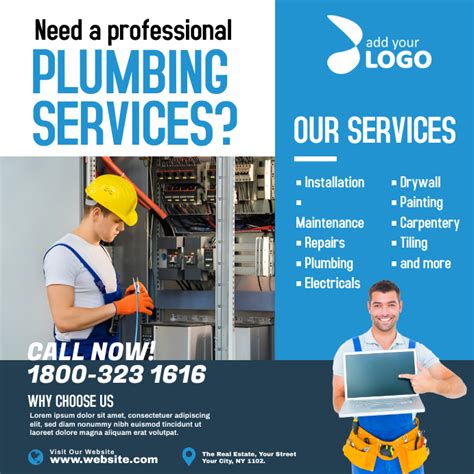 Plumbing Services Ads Template Postermywall