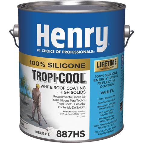 Henry Tropi Cool White Silicone Roof Coating 0 9 Gal Walmart