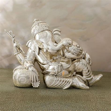 Pure Silver Lord Ganesha Idol Silver Pooja Items Bridal Jewelry Collection Silver Furniture