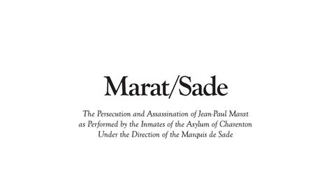 Marat Sade Piano Vocal Score Richard Peaslee Peter Weiss By Ecs