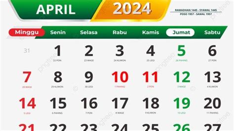 Kalender 2024 Bulan April Ada 10 Tanggal Merah Termasuk Libur Dan Cuti