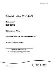 Inf2603 Assignment Pdf INF2603 Assignment 2 Question 1 A What Is An