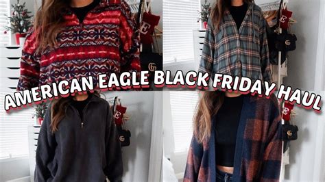 AMERICAN EAGLE BLACK FRIDAY TRY ON HAUL SHOP WITH ME SWEATSHIRTS