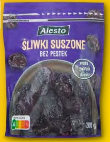 Śliwki suszone Alesto 20 TANIEJ promocja Lidl Ding pl