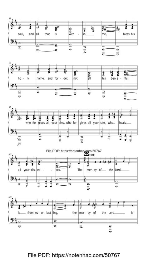 Bless The Lord O My Soul Solo Piano Sheet Free Pdf Download Free