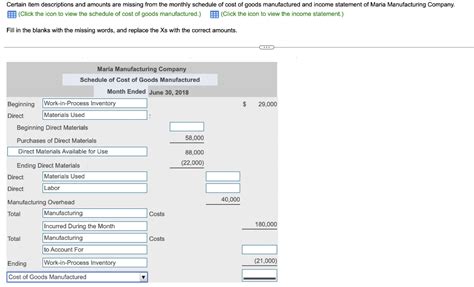 Solved Certain Item Descriptions And Amounts Are Missing Chegg