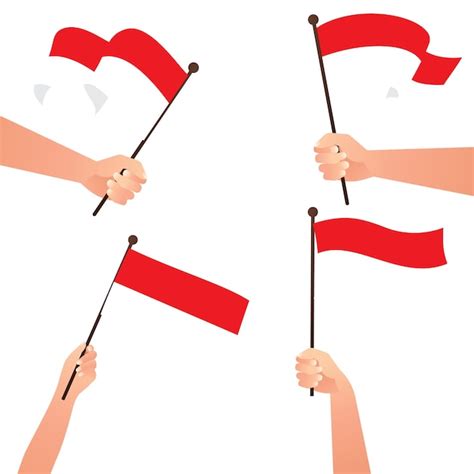 Hand Holding Long Indonesian Flag Images Free Download On Freepik