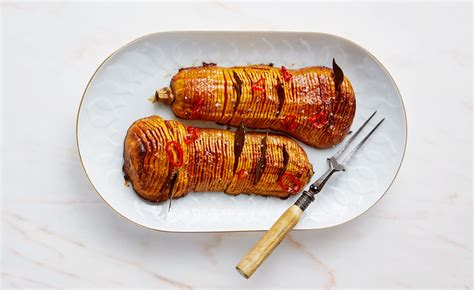 Hasselback Butternut Squash with Bay Leaves | Bon Appétit