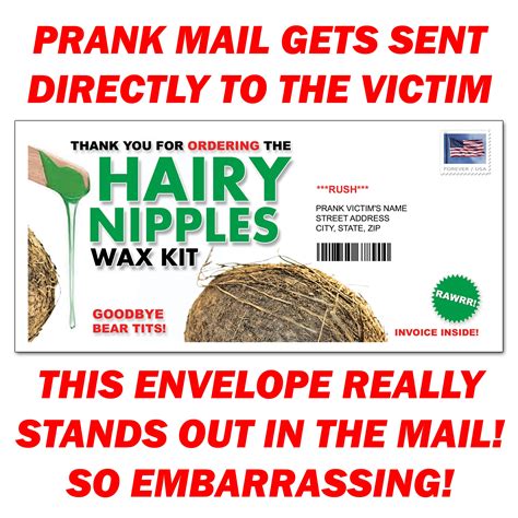 Hairy Nips Prank Joke Mail Letter Sent 100 Anonymous Directly To Your Friends For Humor And