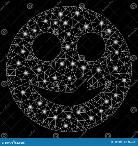 Flare Mesh Network Toothless Smiley With Flare Spots Vector