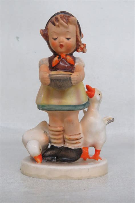 Hummel Goebel Be Patient Girl Feeding Geese W Germany Porcelain