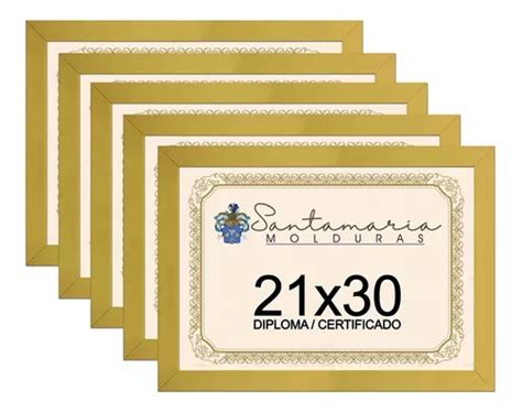 Juego De 5 Marcos Certificados Para Diplomas 21 X 30 Cm Color