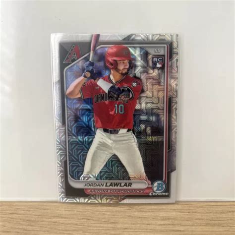 2024 TOPPS BOWMAN chrome Jordan Lawlar recrue RC Mojo réfracteur 96 dos