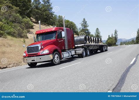 Flatbed Semi Truck Hauling Wire Cargo Stock Photo Image Of Wire