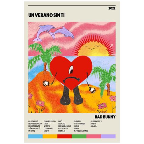 Bad Bunny Un Verano Sin Ti Retro Tracklist Album Cover Poster Etsy