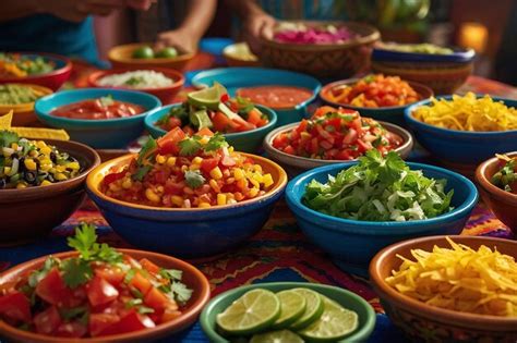 Premium Photo Colorful Fiesta Salsa Bar
