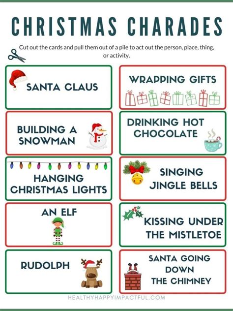 Free Christmas Charades List Printable To Boost Your Holiday Fun Artofit