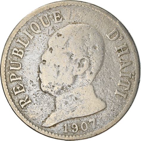 Coin Haiti 20 Centimes 1907 Copper Nickel KM 55 North