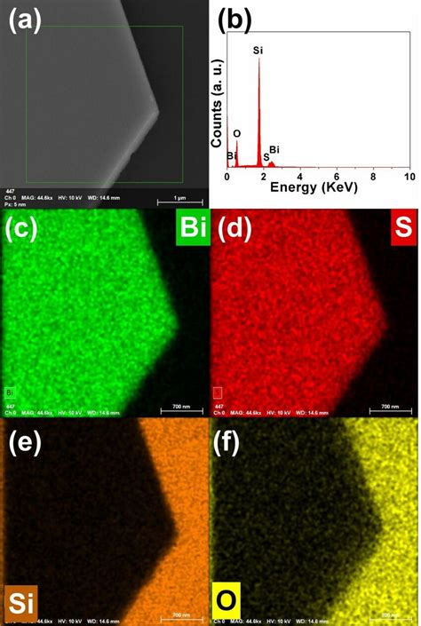 Fig S1 A Sem Image Of The Edge Of A Bi 2 S 3 Nanobelt B Eds Spectra