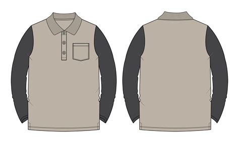 Long Sleeve Polo Shirt Vector Illustration Template Vector Art