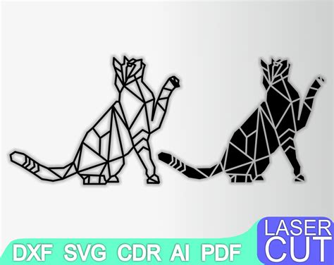 Arte De La Pared Del Gato Archivos De Corte L Ser Svg Dxf Etsy