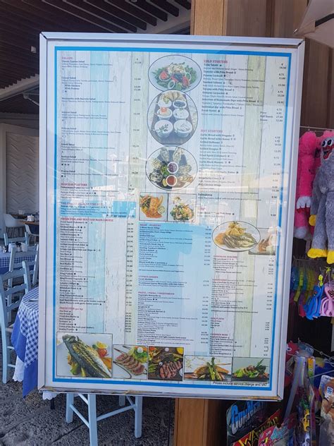 Menu At The Harbour Paphos Poseidonos Ave