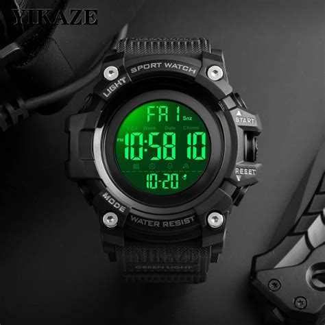 YIKAZE 50MM Big Dial Sports Watches Military Countdown Stopwatch Sport