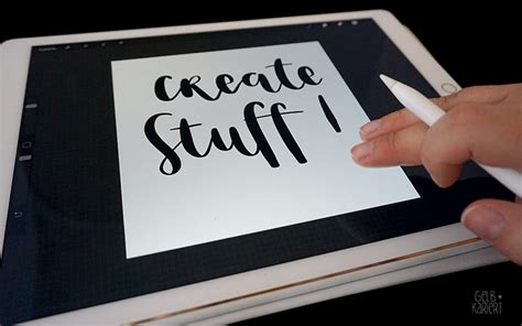 Es Wird Digital Lettering Mit Procreate Auf Dem Ipad Gelbkariert